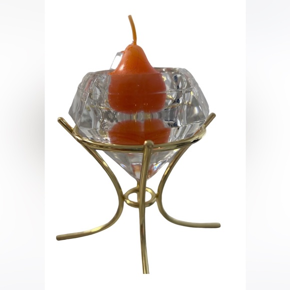 Partylite 24% lead crystal votive candle holder with base - Picture 2 of 5